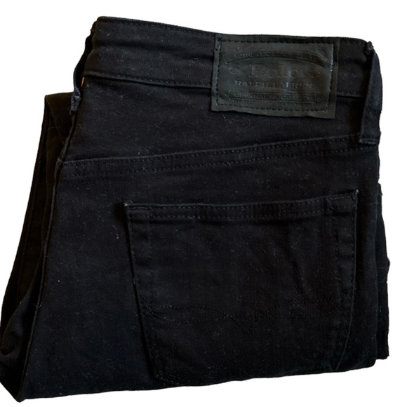 Polo Ralph Lauren Hampton Straight Stretch Jean Black Denim Size 14/16 - Picture 7 of 9